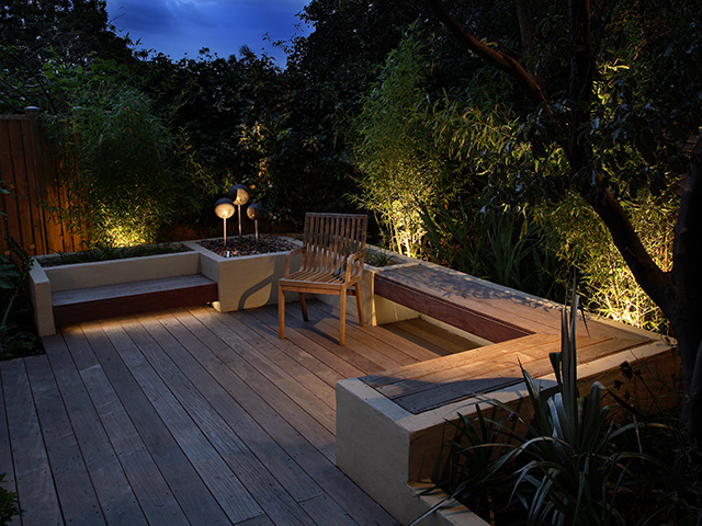 highbury garden with ambient lighting - grand designs