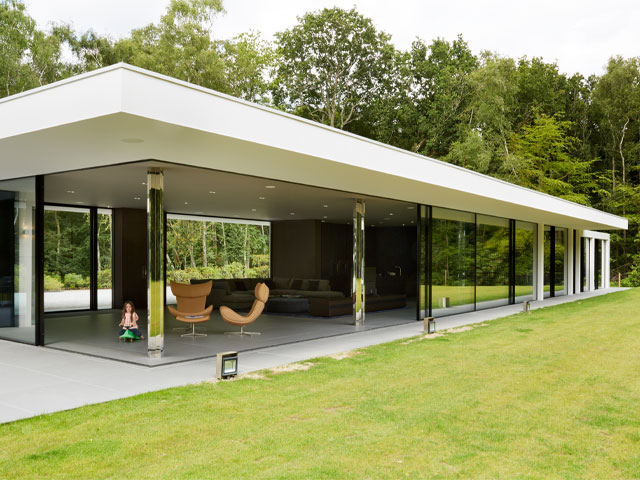 Six bedroom pavilion-style glass house. Photo: Darren Chung