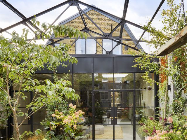 Industrial pergola in a converted dairy, South London. Photo: Darren Chung Industrial pergola in a converted dairy, South London. Photo: Darren Chung