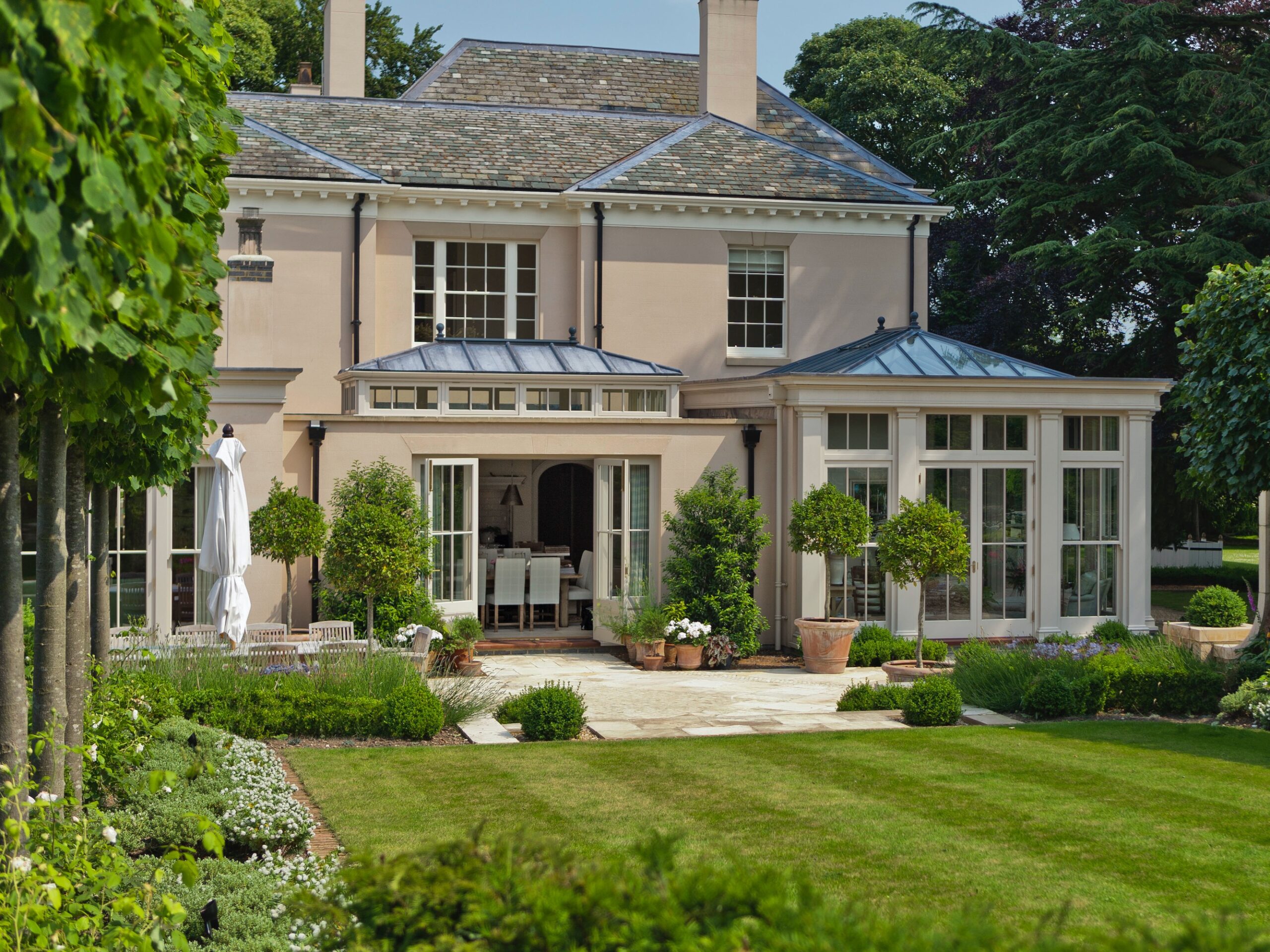 Orangery style conservatory extension by Vale Garden Houses