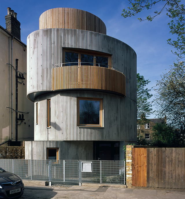 circular self build with corrugated cladding - grand design
