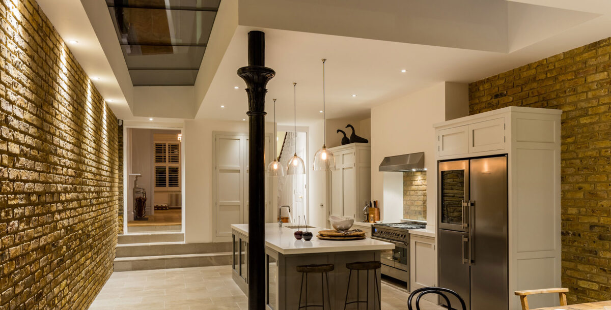 Victorian side return extension with a glass roof